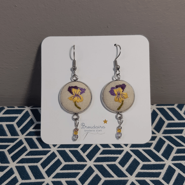 Boucles d'oreilles Pensée 