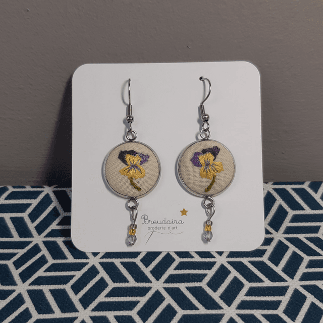 Boucles d&#039;oreilles Pensée 